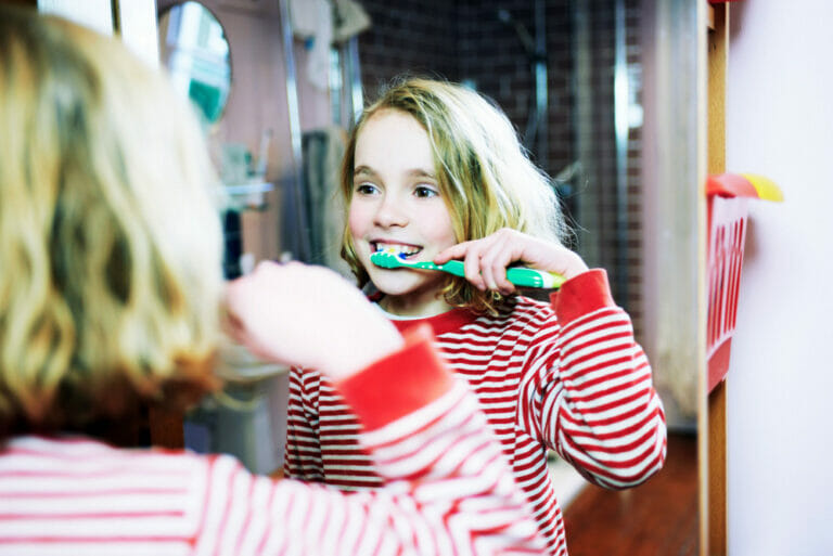 Teeth brushing child